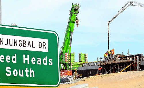 Construction continues on the Banora Upgrade (pic looking south).